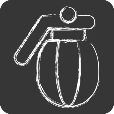 Simge bombası. Askeri sembolle ilgili. Tebeşir stili. dizayn edilebilir