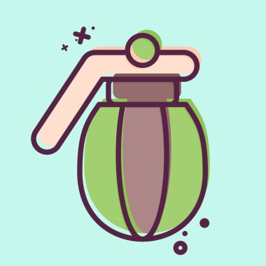 Simge bombası. Askeri sembolle ilgili. MBE tarzı. dizayn edilebilir