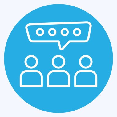 Simge Grup Konuşması. Konuşma sembolüyle ilgili. Mavi gözlü. dizayn edilebilir