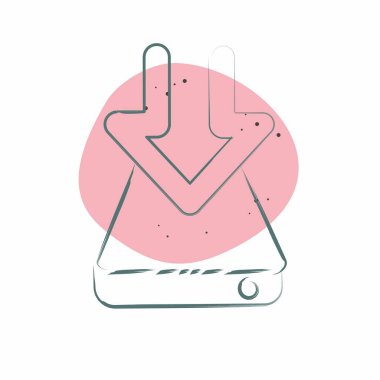 Simge Sabit Sürücüsü. İndirme sembolüyle ilgili. Renkli Leke Biçimi. dizayn edilebilir