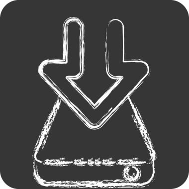 Simge Sabit Sürücüsü. İndirme sembolüyle ilgili. Tebeşir stili. dizayn edilebilir