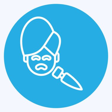 Simgesel Donanım Kozmetikolojisi. Kozmetoloji sembolüyle ilgili. Mavi gözlü. dizayn edilebilir