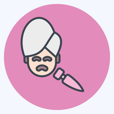 Simgesel Donanım Kozmetikolojisi. Kozmetoloji sembolüyle ilgili. renk arkadaşı stili. dizayn edilebilir