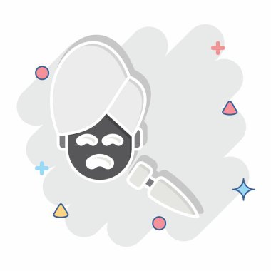 Simgesel Donanım Kozmetikolojisi. Kozmetoloji sembolüyle ilgili. Çizgi roman. dizayn edilebilir