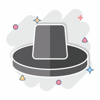 Simge Şapka. Hawaii sembolüyle ilgili. Çizgi roman. dizayn edilebilir