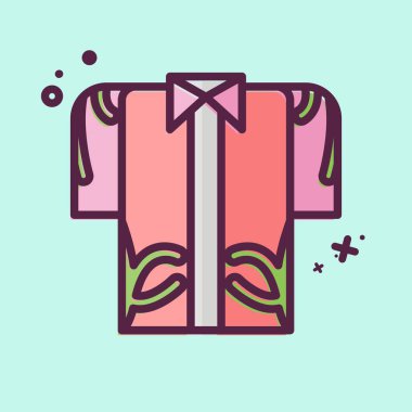 Icon Hawaii gömleği. Hawaii sembolüyle ilgili. MBE tarzı. dizayn edilebilir