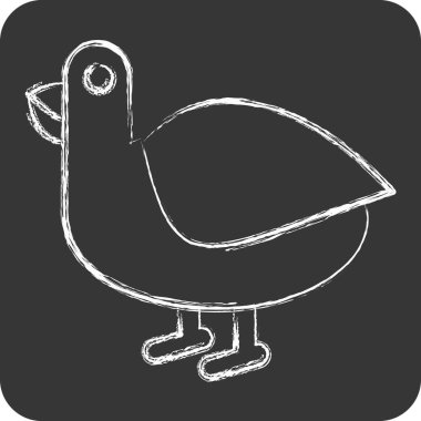 Icon Hawaii Eyalet Kuşu. Hawaii sembolüyle ilgili. Tebeşir stili. dizayn edilebilir