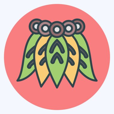 Icon Hawai Skrirt 'i. Hawaii sembolüyle ilgili. renk arkadaşı stili. dizayn edilebilir