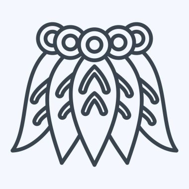 Icon Hawai Skrirt 'i. Hawaii sembolüyle ilgili. Sıra tarzı. dizayn edilebilir