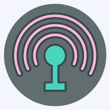 Simge sıcak noktası. Wifi sembolüyle ilgili. renk arkadaşı stili. dizayn edilebilir