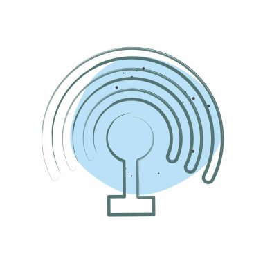 Simge sıcak noktası. Wifi sembolüyle ilgili. Renkli Leke Biçimi. dizayn edilebilir