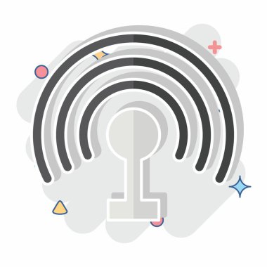 Simge sıcak noktası. Wifi sembolüyle ilgili. Çizgi roman. dizayn edilebilir