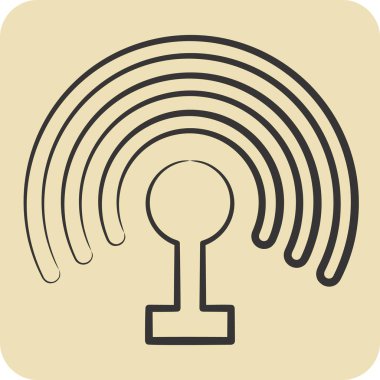 Simge sıcak noktası. Wifi sembolüyle ilgili. El çizimi tarzı. dizayn edilebilir