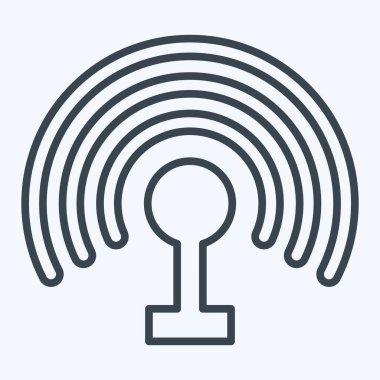 Simge sıcak noktası. Wifi sembolüyle ilgili. Sıra tarzı. dizayn edilebilir