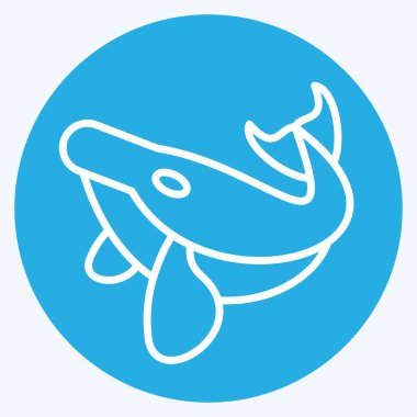 İkona Kambur Balina. Hawaii sembolüyle ilgili. Mavi gözlü. dizayn edilebilir