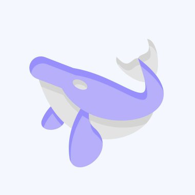 İkona Kambur Balina. Hawaii sembolüyle ilgili. Düz stil. dizayn edilebilir