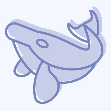 İkona Kambur Balina. Hawaii sembolüyle ilgili. İki ton stili. dizayn edilebilir