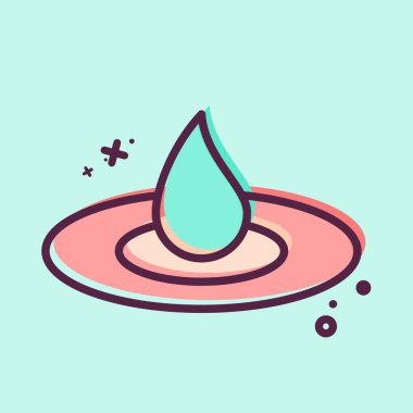 Simge nemlendirmesi. Kozmetoloji sembolüyle ilgili. MBE tarzı. dizayn edilebilir