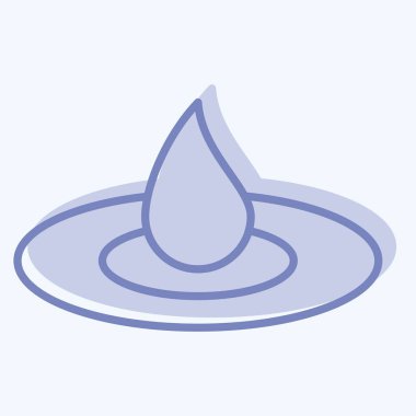 Simge nemlendirmesi. Kozmetoloji sembolüyle ilgili. İki ton stili. dizayn edilebilir