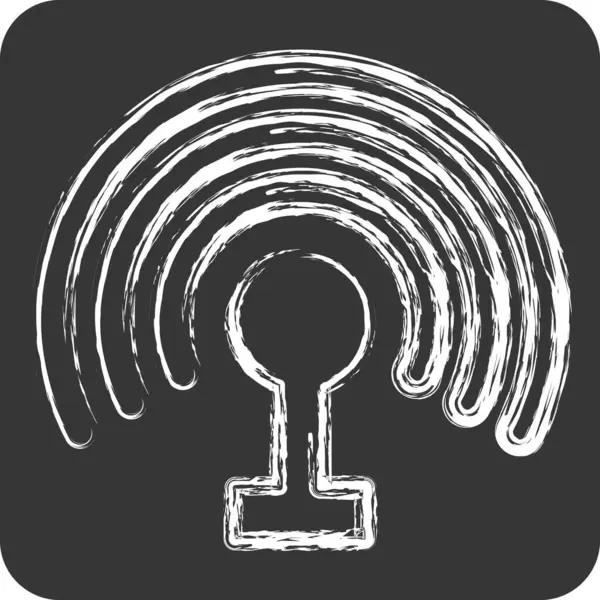 Simge sıcak noktası. Wifi sembolüyle ilgili. Tebeşir stili. dizayn edilebilir