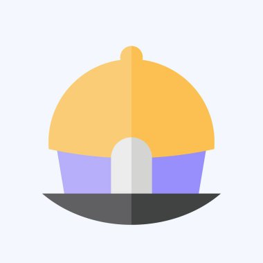 İkon Huuuut. House sembolüyle ilgili. Düz stil. dizayn edilebilir