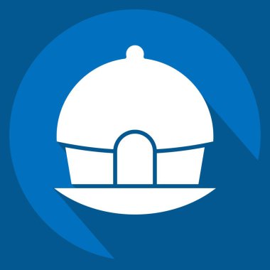 İkon Huuuut. House sembolüyle ilgili. Uzun gölge tarzı. dizayn edilebilir