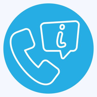 Simge Bilgi Hattı. Konuşma sembolüyle ilgili. Mavi gözlü. dizayn edilebilir