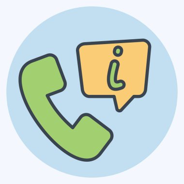 Simge Bilgi Hattı. Konuşma sembolüyle ilgili. renk arkadaşı stili. dizayn edilebilir