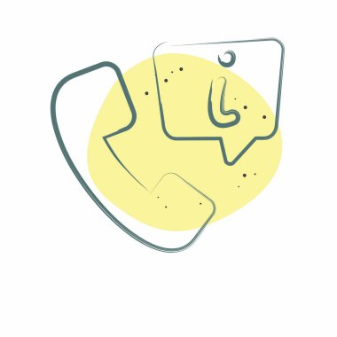 Simge Bilgi Hattı. Konuşma sembolüyle ilgili. Renkli Leke Biçimi. dizayn edilebilir