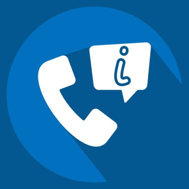 Simge Bilgi Hattı. Konuşma sembolüyle ilgili. Uzun gölge tarzı. dizayn edilebilir