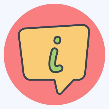 Simge Bilgileri. Konuşma sembolüyle ilgili. renk arkadaşı stili. dizayn edilebilir