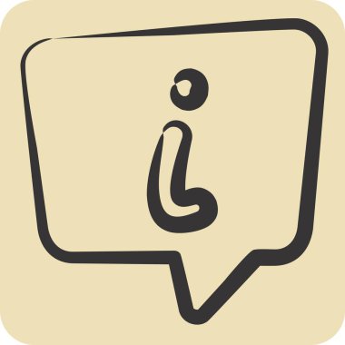 Simge Bilgileri. Konuşma sembolüyle ilgili. El çizimi tarzı. dizayn edilebilir