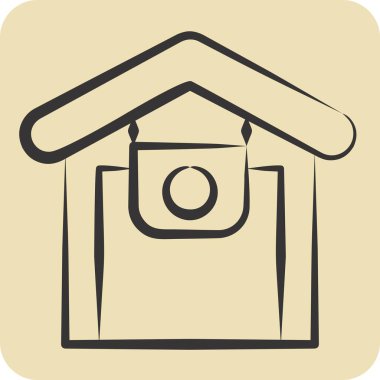 Simge Kızılötesi Gözetleme. İç Güvenlik sembolüyle ilgili. el çizimi biçim