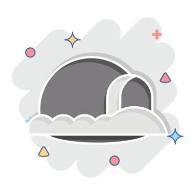 Icon Inglo. House sembolüyle ilgili. Çizgi roman. dizayn edilebilir