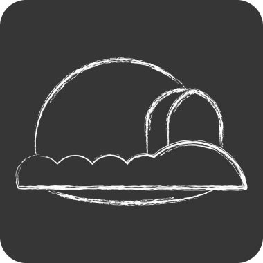 Icon Inglo. House sembolüyle ilgili. Tebeşir stili. dizayn edilebilir