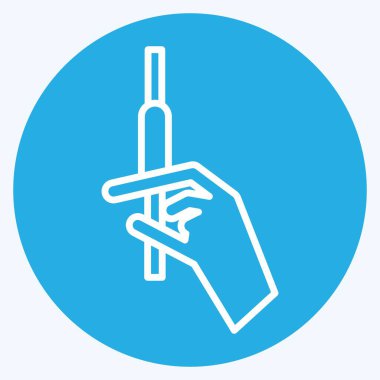 Simge enjektörleri. Kozmetoloji sembolüyle ilgili. Mavi gözlü. dizayn edilebilir