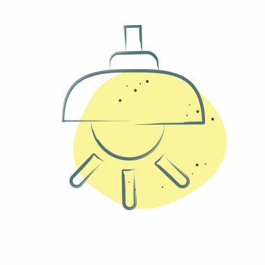 Simge lambası. Işık sembolüyle ilgili. Renkli Leke Biçimi. dizayn edilebilir