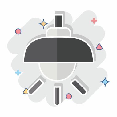 Simge lambası. Işık sembolüyle ilgili. Çizgi roman. dizayn edilebilir