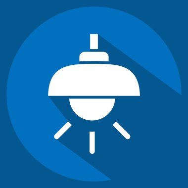 Simge lambası. Işık sembolüyle ilgili. Uzun gölge tarzı. dizayn edilebilir