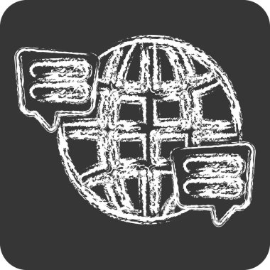 Simge Dili. Konuşma sembolüyle ilgili. Tebeşir stili. dizayn edilebilir