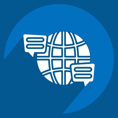 Simge Dili. Konuşma sembolüyle ilgili. Uzun gölge tarzı. dizayn edilebilir