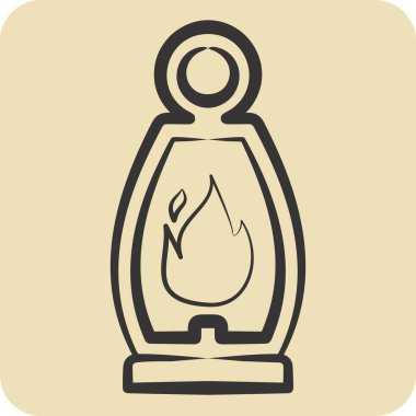 Simge Feneri. Işık sembolüyle ilgili. El çizimi tarzı. dizayn edilebilir