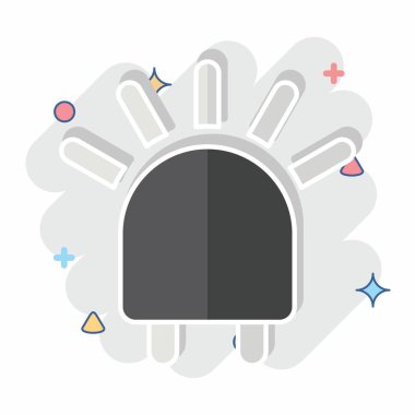 Simge LED. Işık sembolüyle ilgili. Çizgi roman. dizayn edilebilir