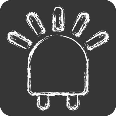 Simge LED. Işık sembolüyle ilgili. Tebeşir stili. dizayn edilebilir