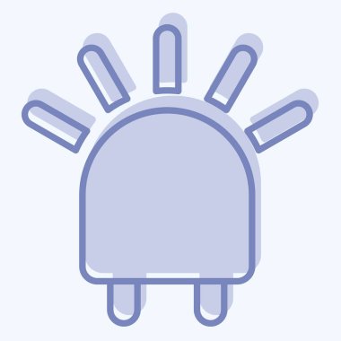 Simge LED. Işık sembolüyle ilgili. İki ton stili. dizayn edilebilir