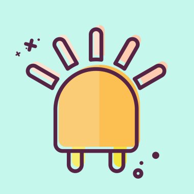 Simge LED. Işık sembolüyle ilgili. MBE tarzı. dizayn edilebilir