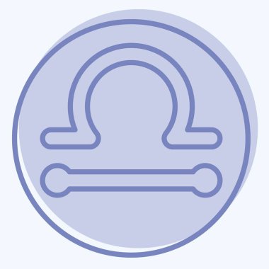 Simge Terazi burcu. Astroloji sembolüyle ilgili. İki ton stili. dizayn edilebilir