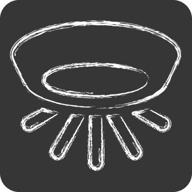 Simge ışığı. Işık sembolüyle ilgili. Tebeşir stili. dizayn edilebilir