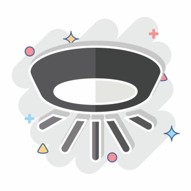 Simge ışığı. Işık sembolüyle ilgili. Çizgi roman. dizayn edilebilir