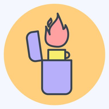 Simge Çakmağı. Işık sembolüyle ilgili. renk arkadaşı stili. dizayn edilebilir